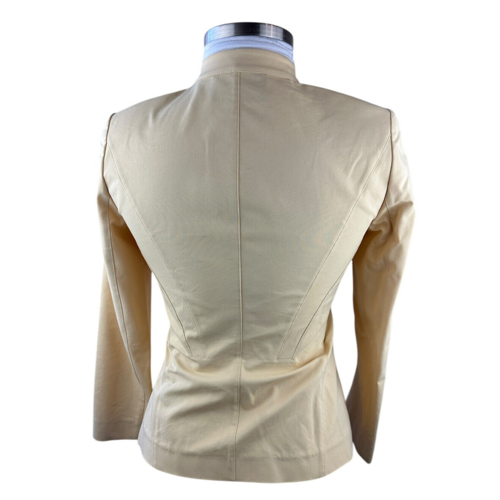 Lafayette 148 New York Pleated Stretch Full Zip Fitted Yellow Jacket Size 6 - Picture 10 of 16